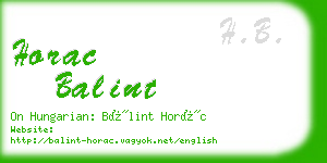 horac balint business card